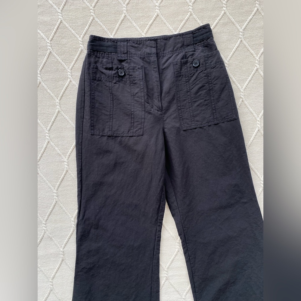 Ulla Johnson Gabriella Cotton Linen Silk Flared Pants Black 2 - Picture 5 of 12